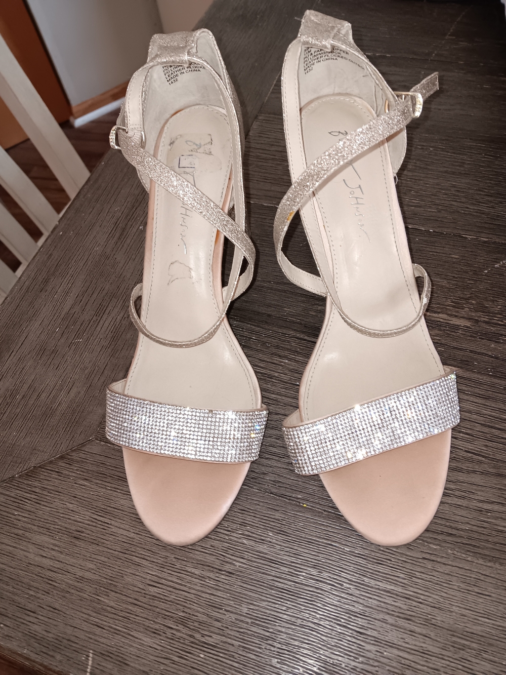 Crystal Embellished Strappy Women's Sandals - Gold